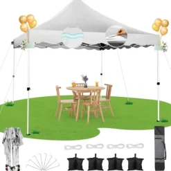 Telte & Lysthuse^Pavillon, Vandtæt, UV Beskyttelse 50+,3x3m, Hvid