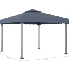 Best Pavillon 300x300 cm aluminium antracitgrå - Pavillon - Pavilloner - Home & Living Telte & Lysthuse
