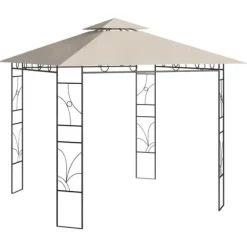 Telte & Lysthuse^Pavillon 3x3 m - Stabilt udendørstelt til fester og picnics | Farve: Creme | Størrelse: 3x3x2,7 m