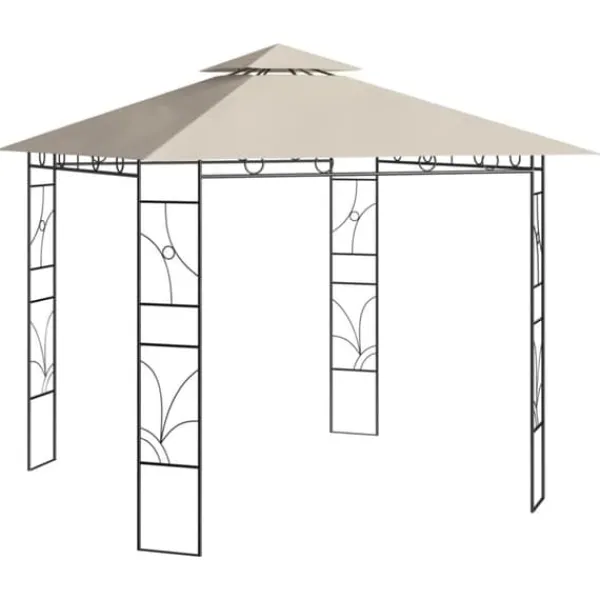 Telte & Lysthuse^Pavillon 3x3 m - Stabilt udendørstelt til fester og picnics | Farve: Creme | Størrelse: 3x3x2,7 m