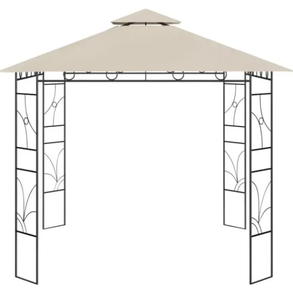 Telte & Lysthuse^Pavillon 3x3 m - Stabilt udendørstelt til fester og picnics | Farve: Creme | Størrelse: 3x3x2,7 m