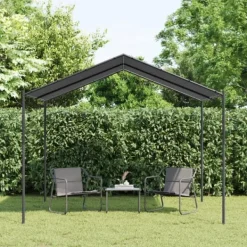 Telte & Lysthuse^Pavillon 3x3 m i stål og vandafvisende stof | Farve: Antracitgrå