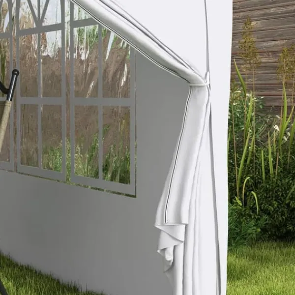 Best Pavillon 3x3 m med 4 sidevægge & vinduer, UV-beskyttelse, stål/oxford, taske, hvid Telte & Lysthuse