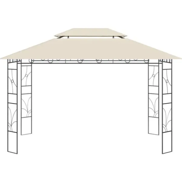 Discount Pavillon 4x3 m med massiv stålkonstruktion - Udendørs telt | Farve: Creme | Størrelse: 4x3x2,7 m Telte & Lysthuse