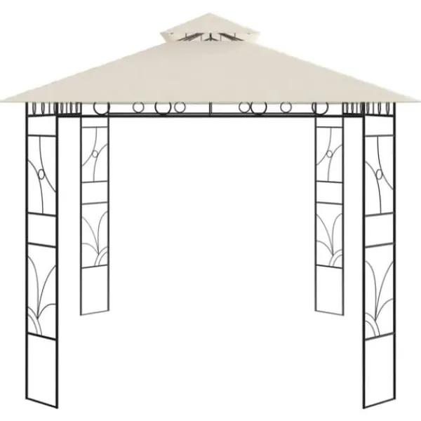 Discount Pavillon 4x3 m med massiv stålkonstruktion - Udendørs telt | Farve: Creme | Størrelse: 4x3x2,7 m Telte & Lysthuse
