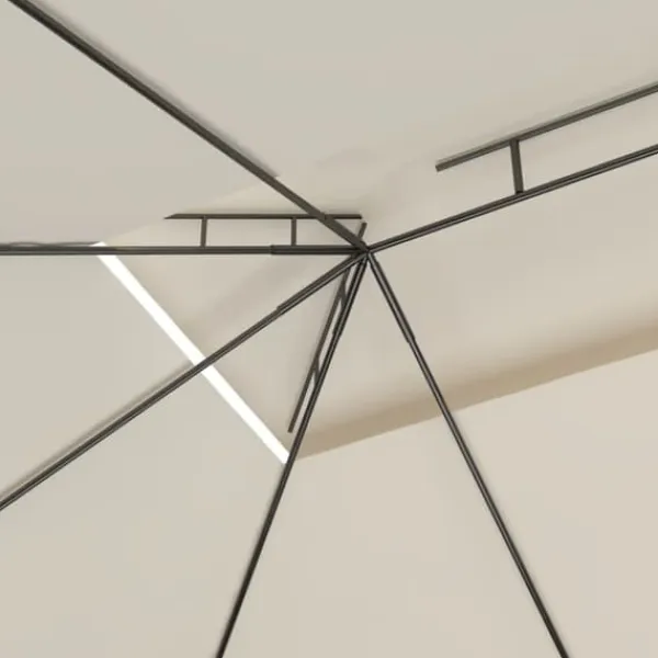 Discount Pavillon 4x3 m med massiv stålkonstruktion - Udendørs telt | Farve: Creme | Størrelse: 4x3x2,7 m Telte & Lysthuse