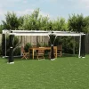 Sale Pavillon 6x3 m med mesh-vægge i stål | Farve: Creme Buer, Spalier, Lysthuse Uden Tag