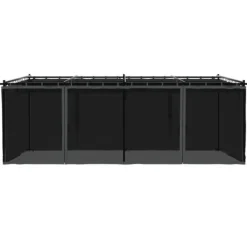Best Pavillon 6x3 m med mesh-vægge og stålramme | Farve: Antracitgrå Buer, Spalier, Lysthuse Uden Tag