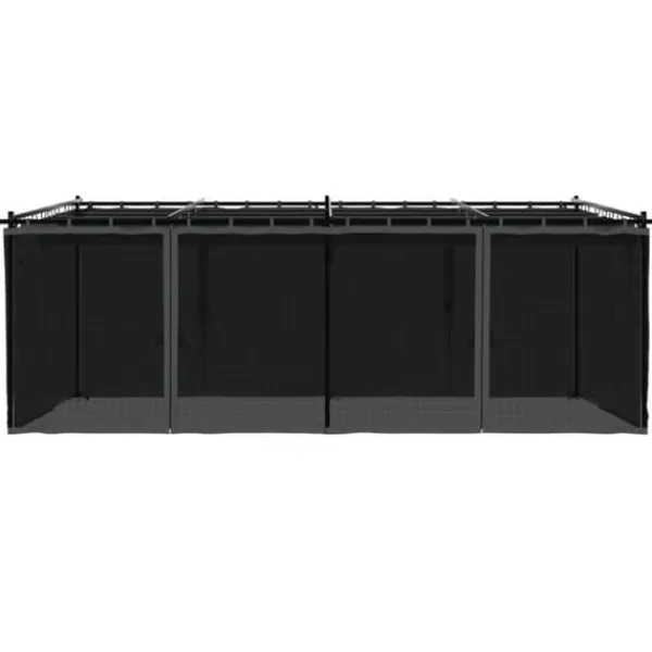 Best Pavillon 6x3 m med mesh-vægge og stålramme | Farve: Antracitgrå Buer, Spalier, Lysthuse Uden Tag