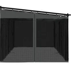 Best Pavillon 6x3 m med mesh-vægge og stålramme | Farve: Antracitgrå Buer, Spalier, Lysthuse Uden Tag