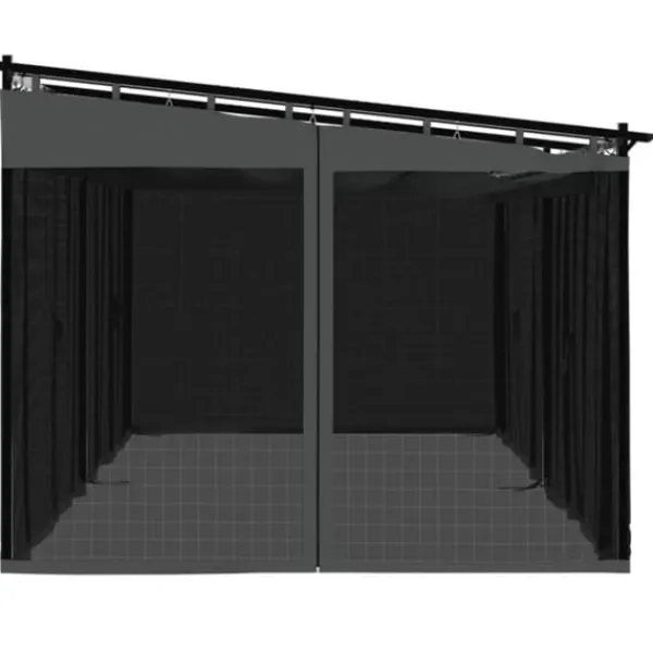 Best Pavillon 6x3 m med mesh-vægge og stålramme | Farve: Antracitgrå Buer, Spalier, Lysthuse Uden Tag