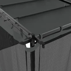 Best Pavillon 6x3 m med mesh-vægge og stålramme | Farve: Antracitgrå Buer, Spalier, Lysthuse Uden Tag