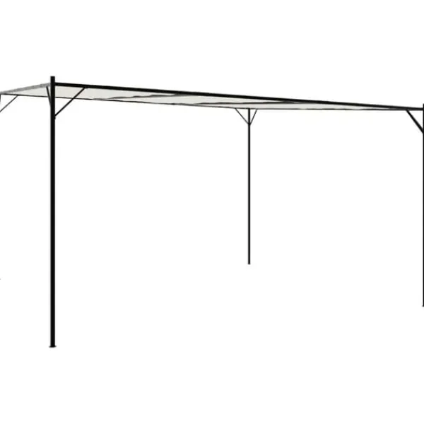 Buer, Spalier, Lysthuse Uden Tag^Pavillon 4x4 m med vandafvisende stof og stærkt stålstel | Farve: Hvid | Størrelse: 4x4 m