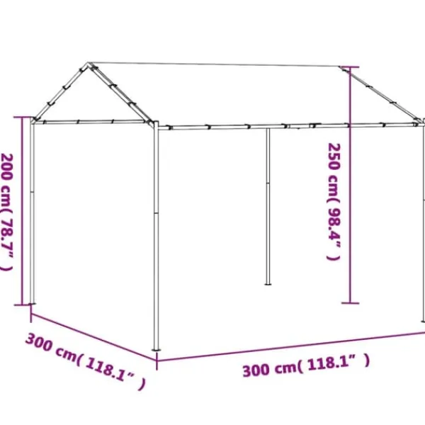 Sale Pavillon 3x3 m stål og stof antracitgrå - Pavillon - Pavilloner - Home & Living Telte & Lysthuse