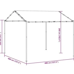 Telte & Lysthuse^Pavillon 4x4 m stål og stof antracitgrå - Pavillon - Pavilloner - Home & Living