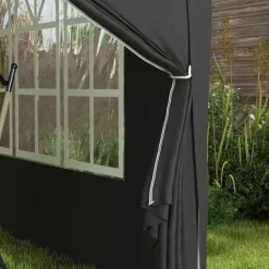 Telte & Lysthuse^Pavillon 3x3 m, vandafvisende og vinterbestandig pop-up UV-beskyttelse 50+, 4 sidevægge og taske, sort