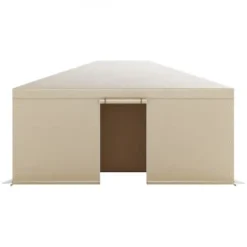 Pavillonovertræk 3,68x4,9 m Beige, PE-materiale, vejrbestandig opbevaring Telte & Lysthuse