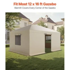 Pavillonovertræk 3,68x4,9 m Beige, PE-materiale, vejrbestandig opbevaring Telte & Lysthuse