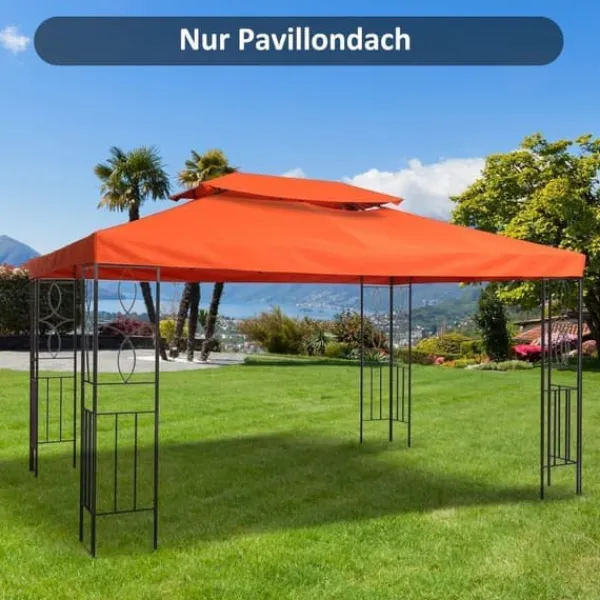Pavillontag 3x4 m, erstatningstag i polyester, rust­rød Telte & Lysthuse