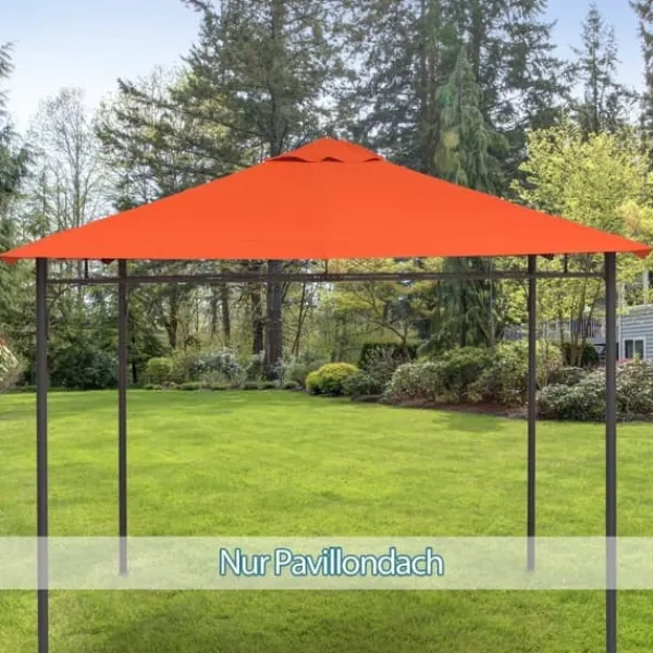 Telte & Lysthuse^Pavillontag 2,98x2,95 m, solbeskyttelse i polyester, orange