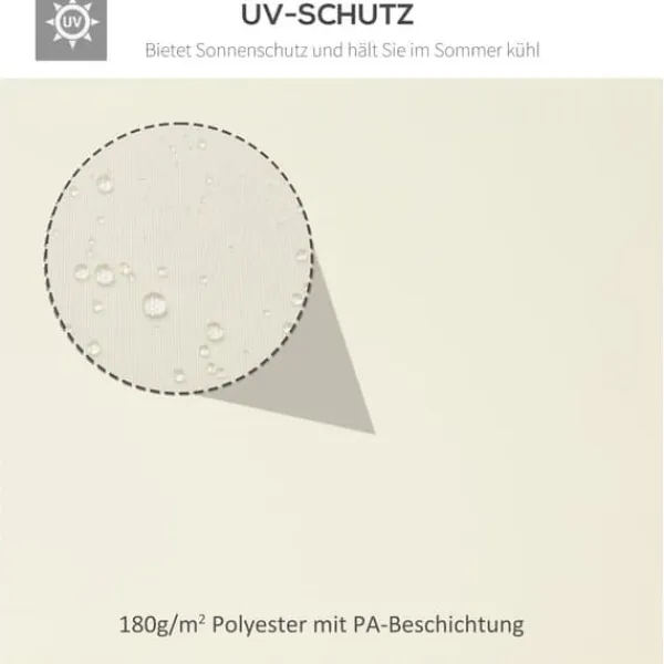 Telte & Lysthuse^Pavillontag 4x3 m til metalpavillon, med dræningshul, polyester, cremehvid