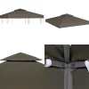 Telte & Lysthuse^Pavillontopdække i 2 lag 3x3 m 310 g/m² gråbrun - Pavillontopdække - Pavillontopdækker - Home & Living
