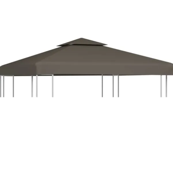Telte & Lysthuse^Pavillontopdække i 2 lag 3x3 m 310 g/m² gråbrun - Pavillontopdække - Pavillontopdækker - Home & Living