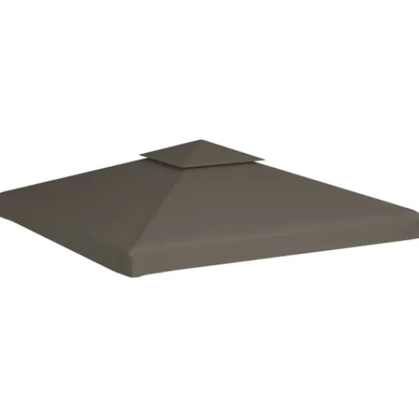 Telte & Lysthuse^Pavillontopdække i 2 lag 3x3 m 310 g/m² gråbrun - Pavillontopdække - Pavillontopdækker - Home & Living