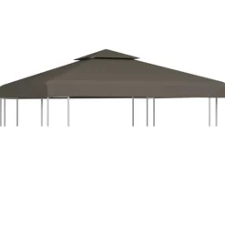 Telte & Lysthuse^Pavillontopdække 2-lags 3x3 m - Vandafvisende baldakin | Farve: Gråbrun | 310 g/m²