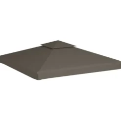 Telte & Lysthuse^Pavillontopdække 2-lags 3x3 m - Vandafvisende baldakin | Farve: Gråbrun | 310 g/m²