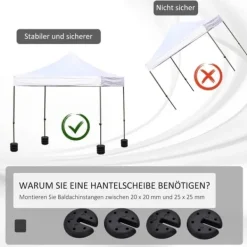Sale Pavillonvægt, fyldbar op til 5 kg, HDPE, sort, Ø25x6 cm Telte & Lysthuse