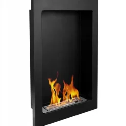 Pejse^Pejs Bio pejs Vægmonteret biopejs ethanol pejs VERTICAL 61 cm x 39 cm x 12 cm sort økologisk pejs