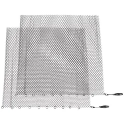 Tilbehør Til Brændeovne & Pejse^Pejs Mesh Screen Gardin 2 brede paneler Hængende erstatningsskærme til hjemmet Brændeovn Pejs Sort 24x22in