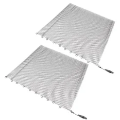 Tilbehør Til Brændeovne & Pejse^Pejs Mesh Screen Gardin 2 brede paneler Hængende erstatningsskærme til hjemmet Brændeovn Pejs Sort 24x22in