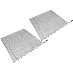 Tilbehør Til Brændeovne & Pejse^Pejs Mesh Screen Gardin 2 brede paneler Hængende erstatningsskærme til hjemmet Brændeovn Pejs Sort 24x22in