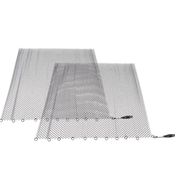 Tilbehør Til Brændeovne & Pejse^Pejs Mesh Screen Gardin 2 brede paneler Hængende erstatningsskærme til hjemmet Brændeovn Pejs Sort 24x22in