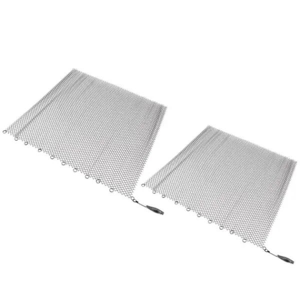 Tilbehør Til Brændeovne & Pejse^Pejs Mesh Screen Gardin 2 brede paneler Hængende erstatningsskærme til hjemmet Brændeovn Pejs Sort 24x22in