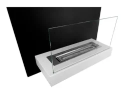 Pejse^Pejse Bio-pejs BOARD vægmonteret biopejs 45 cm x 47 cm x 16,5 cm med glas kan bruges som whiteboard sort / hvid økologisk pejs