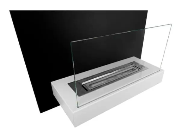 Pejse^Pejse Bio-pejs BOARD vægmonteret biopejs 45 cm x 47 cm x 16,5 cm med glas kan bruges som whiteboard sort / hvid økologisk pejs