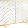 Tilbehør Til Brændeovne & Pejse^Pejseskærm i enkeltpanel, robust jernnet. Mål: 980(L) x 758(H) mm. Nem installation, fritstående gnistbeskyttelse til moderne stuer.