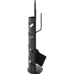 Tilbehør Til Brændeovne & Pejse^Pejsesæt 5 dele - Robust stål med dekorativt stativ | Størrelse: 23x15x66 cm