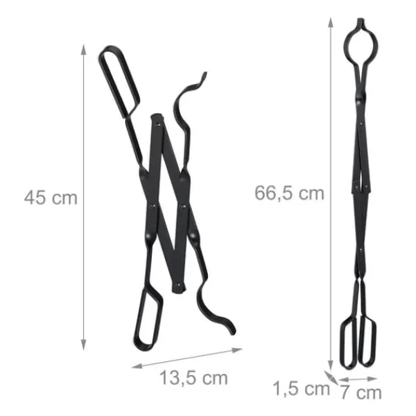 Best Pejsetang, 66,5x7x1,5 cm, Sort, Stål Tilbehør Til Brændeovne & Pejse