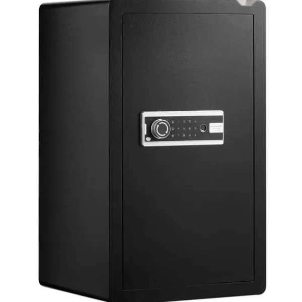 New Pengeskab 3,5 cu.ft med nøglelås, adgangskode og fingeraftryk, enkeltdørs, sort Pengeskabe
