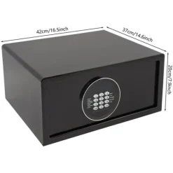 Outlet Pengeskab - Digital kode & nøgle - 30 L - Stål - USB nødstrøm - Vægmonterbar/Fritstående - Sort Pengeskabe