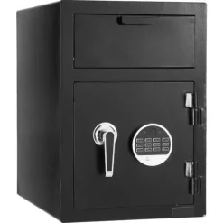 Pengeskabe^Pengeskab 1,2 kubikfod, Frontmonteret, Stor Kapacitet, Digital Tastatur, 2-lags Opbevaringsboks, Sort, Reservenøgler, Kontanter, Smykker, Dokumenter | CDON