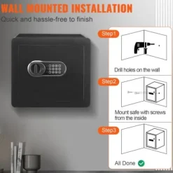 Pengeskabe^Pengeskab, Stålsikkerhedsboks, 40,1x30x35,1 cm, Guld