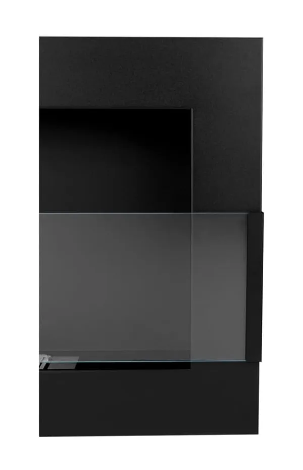 Hot Perfekt til jul julegave Ethanol pejs Pejse Vægmonteret bioethanol pejs Bioethanol brænder 65 x 40 x 12 cm sort mat med glas økologisk pejs Pejse