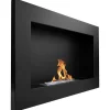 Sale Perfekt til jul julegave Ethanol pejs Bioethanol vægmonteret bioovn 65 x 40 x 12 cm mat sort Biokedel miljøvenlig bioovn Pejse