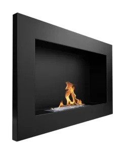 Sale Perfekt til jul julegave Ethanol pejs Bioethanol vægmonteret bioovn 65 x 40 x 12 cm mat sort Biokedel miljøvenlig bioovn Pejse