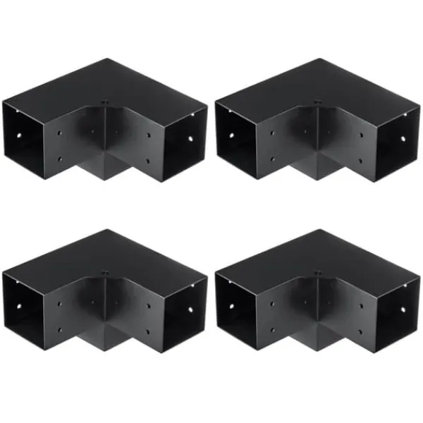 Outlet Pergola beslag sæt 101x101mm, 4 stk. 3-vejs robuste hjørnebeslag til gør-det-selv projekter, nem installation af træbjælker til udendør Buer, Spalier, Lysthuse Uden Tag